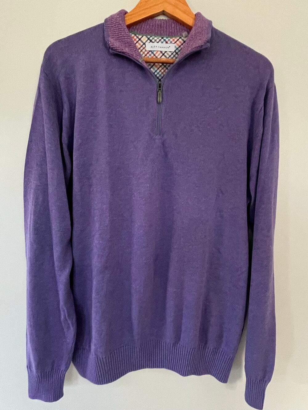 Alex Cannon Lavender Purple 1/4 Zip Pullover Mens Large